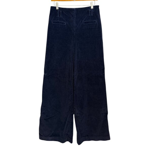 Cartonnier x Anthropologie Corduroy Wide Leg Pants Navy Size 8 Western Academia - Picture 1 of 7